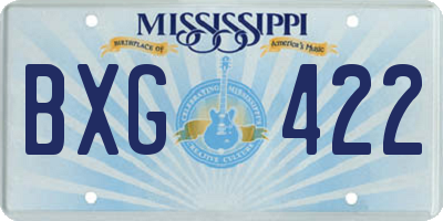 MS license plate BXG422