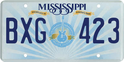 MS license plate BXG423
