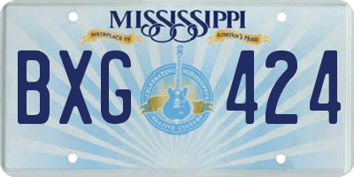 MS license plate BXG424