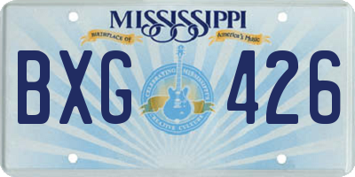 MS license plate BXG426