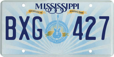 MS license plate BXG427