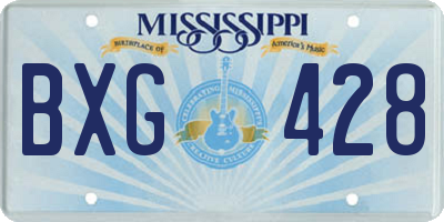 MS license plate BXG428