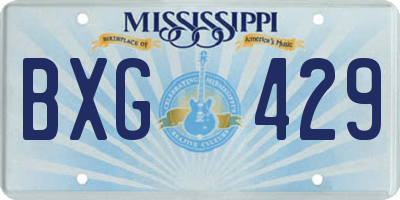 MS license plate BXG429