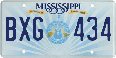 MS license plate BXG434