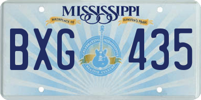 MS license plate BXG435