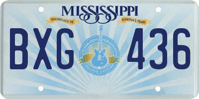 MS license plate BXG436