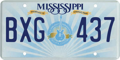 MS license plate BXG437