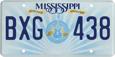 MS license plate BXG438