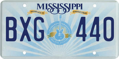 MS license plate BXG440