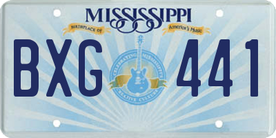 MS license plate BXG441