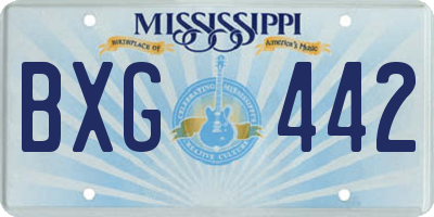 MS license plate BXG442