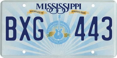 MS license plate BXG443