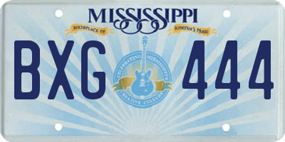 MS license plate BXG444