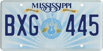 MS license plate BXG445