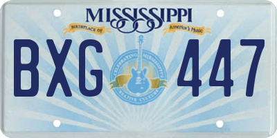 MS license plate BXG447