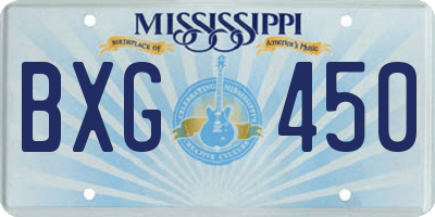 MS license plate BXG450