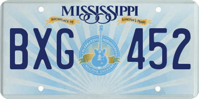 MS license plate BXG452