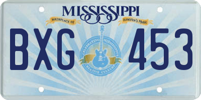 MS license plate BXG453