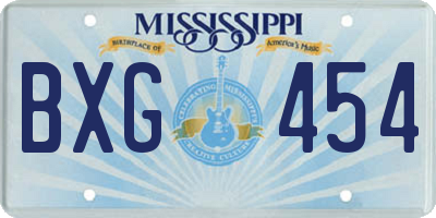 MS license plate BXG454