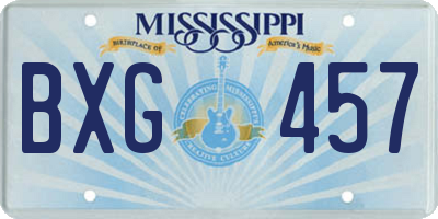 MS license plate BXG457