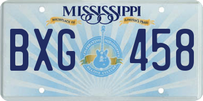 MS license plate BXG458