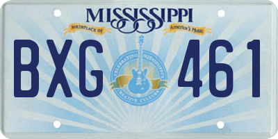 MS license plate BXG461
