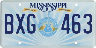 MS license plate BXG463