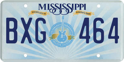 MS license plate BXG464