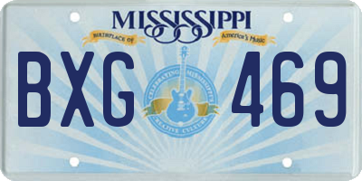 MS license plate BXG469