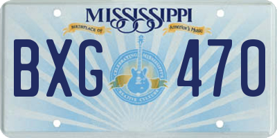 MS license plate BXG470