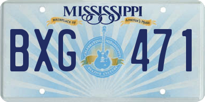 MS license plate BXG471