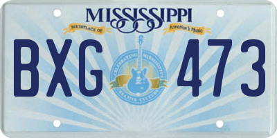 MS license plate BXG473