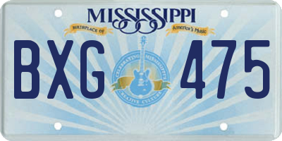 MS license plate BXG475