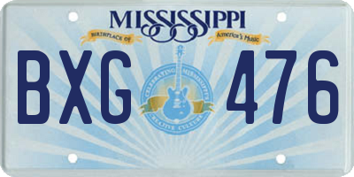 MS license plate BXG476