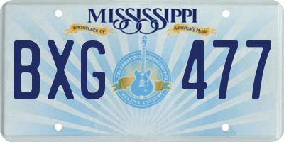 MS license plate BXG477