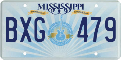 MS license plate BXG479