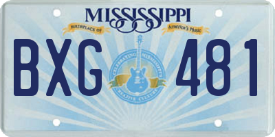 MS license plate BXG481
