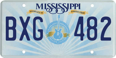 MS license plate BXG482