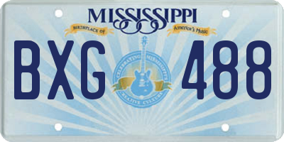 MS license plate BXG488