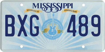 MS license plate BXG489