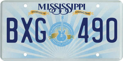 MS license plate BXG490