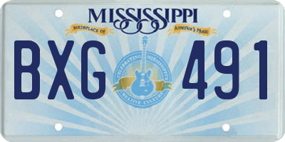 MS license plate BXG491