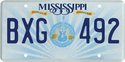 MS license plate BXG492