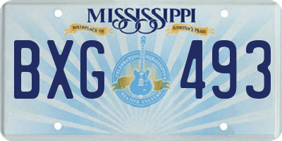 MS license plate BXG493