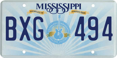 MS license plate BXG494
