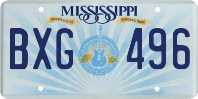 MS license plate BXG496