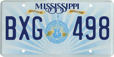 MS license plate BXG498