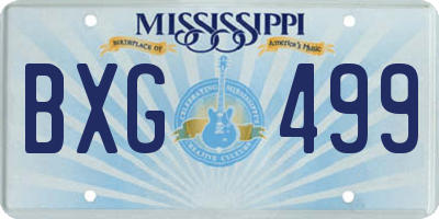 MS license plate BXG499