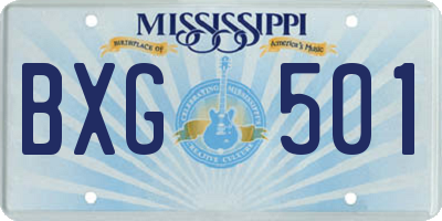 MS license plate BXG501