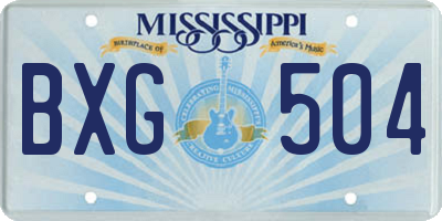 MS license plate BXG504